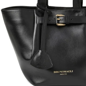 Bruno Magli Handbags^Tessa Mini Tote Black Calf Black Leather