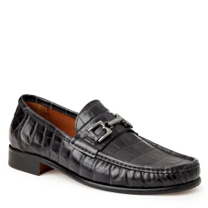 Bruno Magli Dress Shoes^Trieste Classic Moccasin- Black Croc Black Croc-Print Leather