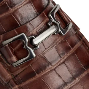 Bruno Magli Dress Shoes^Trieste Classic Moccasin- Brown Croc Brown Croc-Print Leather
